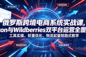 俄罗斯跨境电商系统实战课,Ozon与Wildberries双平台运营全覆盖,工具实操、权重优化、物流履约、店铺起量陪跑式教学