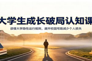 大学生成长破局认知课:读懂大学隐性运行规则,避开校园弯路减少个人损失