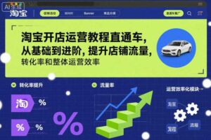 淘宝开店运营教程直通车,从基础到进阶,提升店铺流量,转化率和整体运营效率(更新26年07月11日)