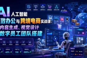 AI人工智能高效办公与跨境电商实战课:从内容生成、视觉设计到数字员工团队搭建