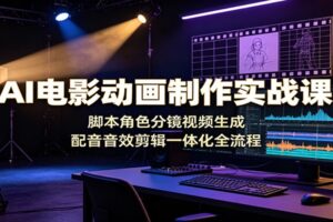 AI电影动画制作实战课:脚本角色分镜视频生成,配音音效剪辑一体化全流程