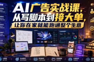 AI广告实战课,从写脚本到接大单,让你在家就能跑通整个生意【原创双语字幕】