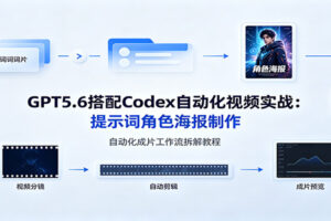 GPT5.6搭配Codex自动化视频实战：提示词角色海报制作，自动化成片工作流拆解教程