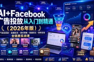 AI+Facebook广告投放从入门到精通（2026年版）｜账户体系搭建・直播投流・素材策略・数据优化・聊单变现全链路实战课