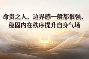 （19478期）付费文章：命贵之人，边界感一般都很强，稳固内在秩序提升自身气场