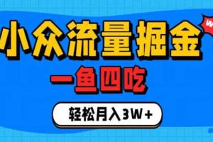抓住单身经济风口！小众流量一鱼四吃，普通人也能月入3W+【揭秘】