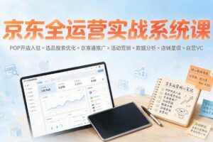 （19581期）京东全运营实战系统课：POP开店入驻×选品搜索优化×京准通推广×活动营销×数据分析×店铺星级×自营VC