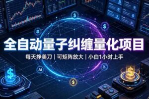 全自动量子纠缠量化项目，每天挣美刀，可矩阵放大，小白1小时上手【揭秘】