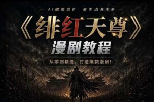 绯红天尊AI漫剧系统教程｜从零入门到精通，工具运用+剧本创作+爆款逻辑+提示词素材+镜头剪辑，全套爆款漫剧落地实战课