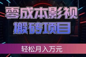 （20186期）零成本影视搬砖项目，轻松月入万元，普通人利用空闲时间就能做！