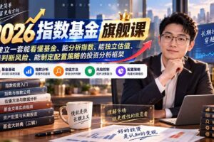 （20298期）2026指数基金旗舰课｜建立一套能看懂基金、能分析指数、能独立估值、能判断风险、能制定配置策略的投资分析框架