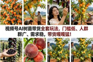 视频号AI树苗带货全套玩法,门槛低、人群广、需求稳,带货嘎嘎猛!(更新0908)