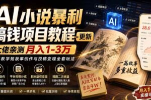 （20357期）AI小说短故事暴利搞钱项目教程-更新，大佬亲测月入1-3万，从零教学短故事创作与投稿变现全套玩法