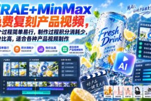 TRAE+MinMax免费复刻产品视频，整个过程简单易行，制作过程积分消耗少，性价比高，适合各种产品视频制作