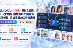 （20368期）LibLib ComfyUI系列实战课：从Flux文生图、图生图到扩图重绘与高清修复，系统掌握AI工作流搭建