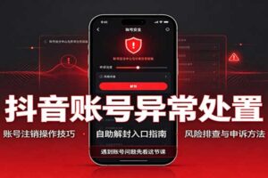 抖音账号异常处置,账号注销操作技巧,自助解封入口