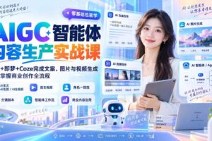 （20372期）AIGC智能体内容生产实战课：豆包+即梦+Coze完成文案、图片与视频生成，系统掌握商业创作全流程