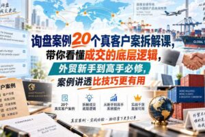 询盘案例20个真客户案拆解课,带你看懂成交的底层逻辑,外贸新手到高手必修,案例讲透比技巧更有用