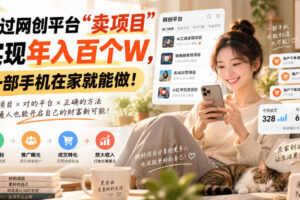 靠卖网创项目变现,一年拿下百万收益!一台手机就能操作!