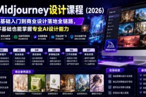 AI Midjourney设计课程(2026),从零基础入门到商业设计落地全链路,零基础也能掌握专业AI设计能力(更新0913)