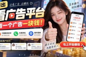 新出看广告平台,看一个广告一块钱,大量真实好评!无需养机、不会黑号,操作简单【揭秘】