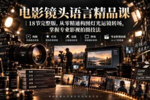 电影镜头语言精品课｜18节完整版，从零精通构图灯光运镜转场，掌握专业影视拍摄技法