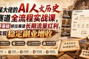 某大佬的AI人文历史赛道全流程实战课,零基础抓住赛道长期流量红利,实现稳定副业增收(更新)