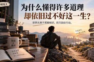 （20462期）社群精选文：为什么懂得许多道理却依旧过不好这一生？