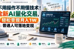 不用操作不用懂技术!全新AI量化交易,轻松变现月入1W,普通人可落地变现!【揭秘】