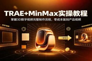 TRAE+MinMax实操教程:3D数字视频完整制作流程,零成本复刻产品视频