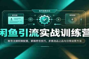 闲鱼引流实战训练营：账号注册权限配置，掌握养号技巧，多套选品上品与日常运营方法