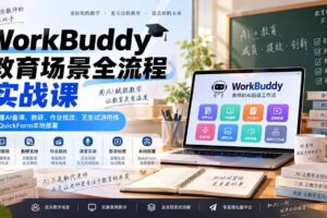 （20518期）WorkBuddy教育场景全流程实战课：掌握AI备课、教研、作业批改、无生试讲陪练及QuickForm本地部署