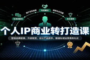 个人IP商业打造课:塑造品牌故事,升级视觉,设计产品抓手,精通私域运营商务礼仪