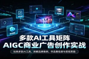 AIGC商业广告创作实战:玩转多款AI工具,拆解品牌案例,作品集包装与变现思路