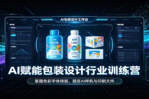 AI赋能包装设计行业训练营:掌握色彩字体排版,搞定AI样机与印刷文件
