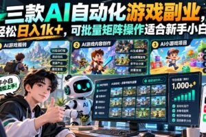 (20699期)三款长期稳定AI自动化游戏,日入千元,毫无保留的全部教给你!