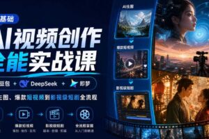 零基础AI视频创作全能实战课｜豆包+DeepSeek+即梦，从AI生图、爆款短视频到影视级短剧全流程