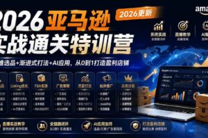 (20747期)2026亚马逊实战通关特训营-更新1001,多维选品+渐进式打法+AI应用,从0到1打造盈利店铺