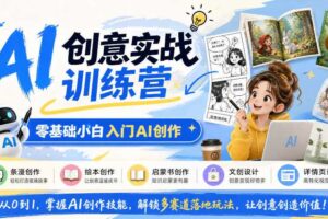 AI创意实战训练营,零基础小白入门AI创作,解锁条漫、绘本、启蒙书、文创、详情页多赛道落地玩法