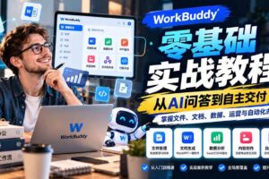 (20827期)WorkBuddy零基础实战教程:从AI问答到自主交付,掌握文件、文档、数据、运营与自动化办公