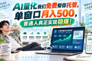 AI实现全自动量化操作，单窗口收益500，普通人真正实现稳赚！