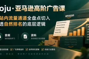 亚马逊高阶广告课，从站内流量通道全盘点切入，讲透自然排名的底层逻辑（直播+音频+资料）