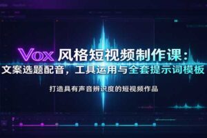 Vox风格短视频制作课:文案选题配音,工具运用与全套提示词模板