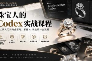 珠宝人的Codex实战课程｜JewelryDesign Codex安装入门、AI珠宝设计、爆款二创、多视图生成、电商精修海报全链路教学