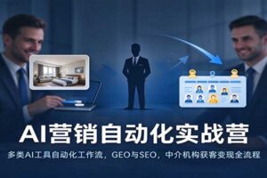 AI营销自动化实战营:多类AI工具自动化工作流,GEO与SEO,中介机构获客变现全流程