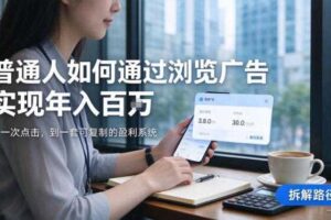 2026最新技术，24小时全自动浏览广告，全网独家项目，单台设备日入200+新手小白可快速上手，支持实地学习实地考察【揭秘】