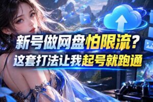 新号做网盘怕限流？这套打法让我起号就跑通，网盘项目推广的8.0版本教学