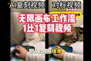 宠物带货视频复刻，无限画布工作流1比1，不用拍摄、不用布景、不用真人出镜，几分钟就能做出一条专业带货视频