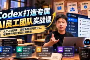 （20916期）【无水印】Codex打造专属AI员工团队实战课：从个人知识库、记忆系统到岗位分工、任务协作与封面设计站搭建