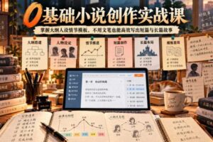 0基础小说创作实战课｜掌握大纲人设情节模板，不用文笔也能高效写出短篇与长篇故事